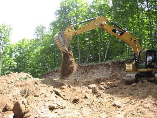 Digging out foundation for new house
